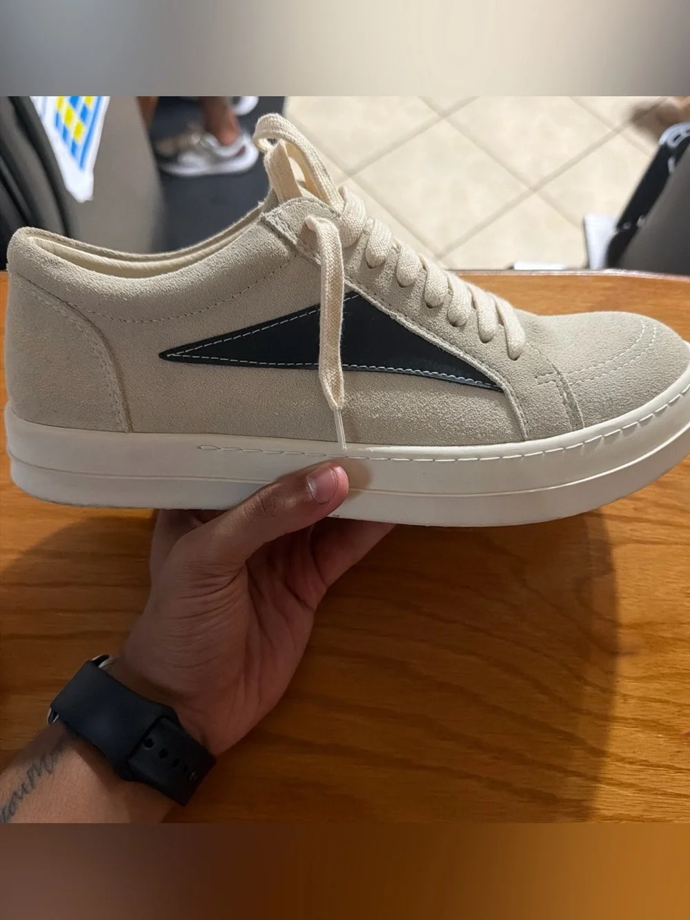 Men's Cream Suede Low-top Rick Owen DRKSHDW vans